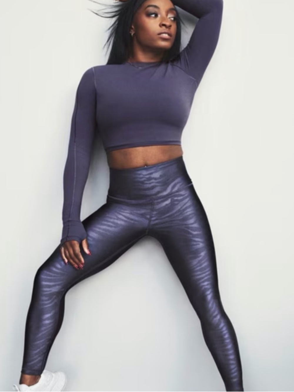 NWOT Athleta x Simone Biles Elation Metallic High-Waist Leggings